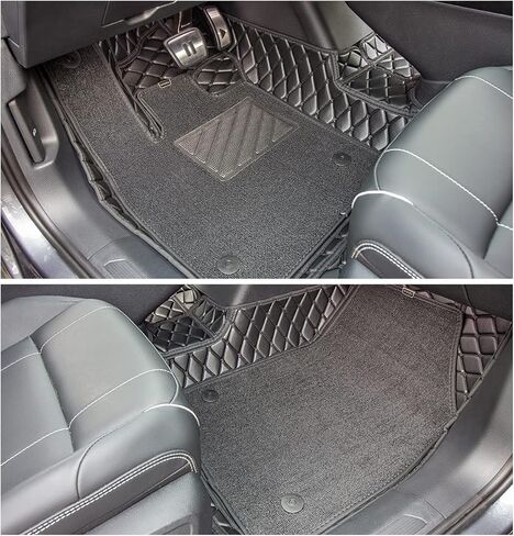 حصائر أرضية مزدوجة الطبقات لـ 2021-2023 Volkswagen ID.4 (مجموعة كاملة) بطانات شحن خلفية لصندوق السيارة 7DEEKEI (طبقتين) جميع الأحوال الجوية مضادة للانزلاق VW ID4 2021 2022 2023 ملحقات in Kuwait