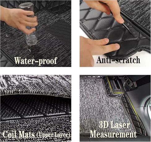 حصائر أرضية مزدوجة الطبقات لـ 2021-2023 Volkswagen ID.4 (مجموعة كاملة) بطانات شحن خلفية لصندوق السيارة 7DEEKEI (طبقتين) جميع الأحوال الجوية مضادة للانزلاق VW ID4 2021 2022 2023 ملحقات in Kuwait