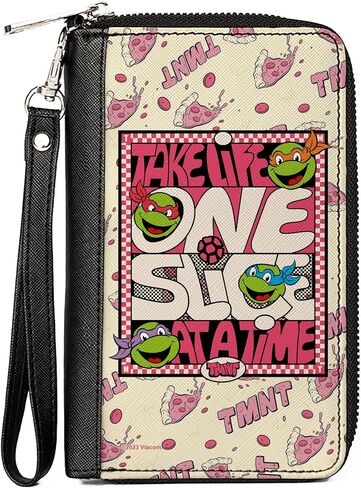 Buckle-Down Nickelodeon Wallet, Zip Around, Teenage Mutant Ninja Turtles Take Life One Slice at a Time, Vegan Leather in Saudi Arabia