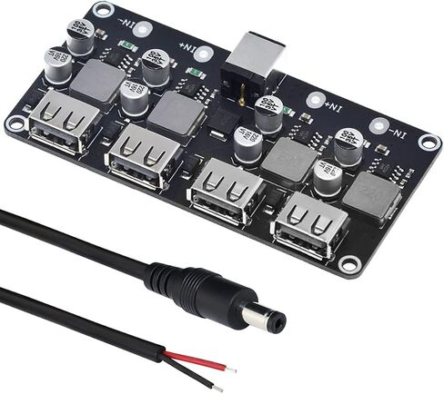 5 قطع 6-32 فولت 9 فولت 12 فولت 24 فولت إلى 5 فولت 3 أمبير وحدة شحن سريعة USB QC3.0 QC2.0 DC-DC محول فرق الجهد تنحى لوحة دائرة الشاحن السريع مع كابل USB، سلك 24AWG in Kuwait