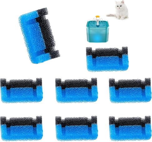 Cat Fountain Filter Replacement, Upgraded Sponger Foam Filter for Round and Cubic Stainless Steel Top Cat Fountain, for Crystal and Fantasy Cat Fountain (Pack of 4) in Kuwait