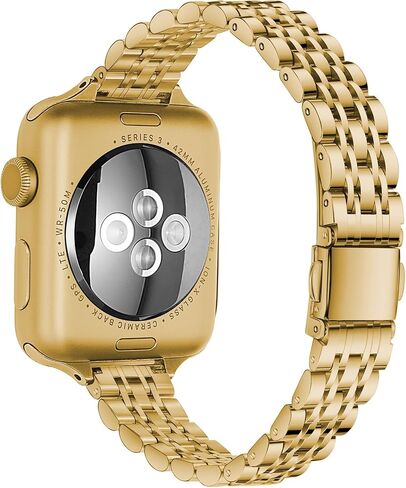 SEURE Slim Stainless Steel Band Compatible with Apple Watch Bands 38mm 40mm 41mm 42mm 44mm 45mm 49mm, Women Metal Straps with Case for iWatch Bands Series 9 8 7 6 5 4 3 2 1 SE in Saudi Arabia