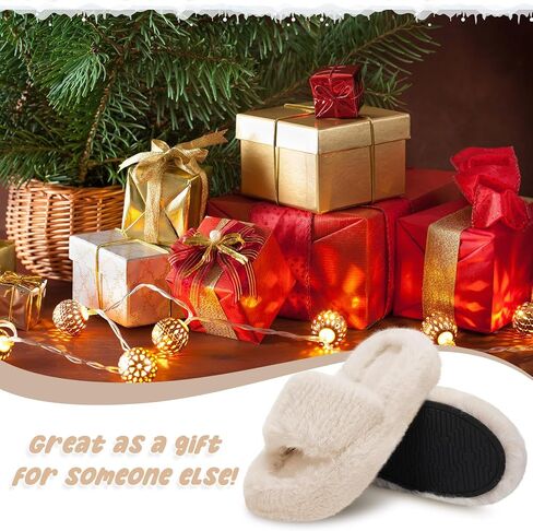 Suhine 4 Pair Women's Fuzzy House Slippers Plush Bedroom Slippers Bridesmaid Slippers Open Toe Fluffy Slippers Anti Skid Foam Support Shoes Sandals in Saudi Arabia
