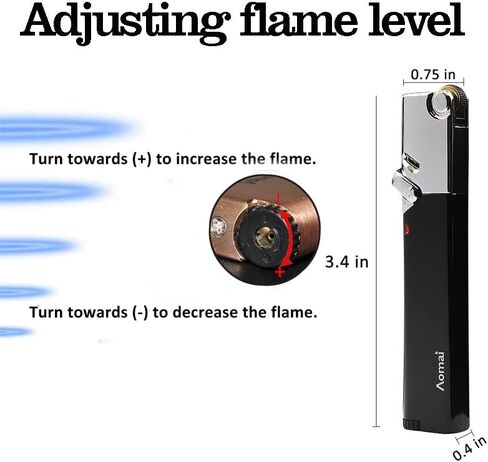 ولاعات الشعلة، ولاعة بوتان صغيرة قابلة للتعديل، ولاعة لهب نفاثة مقاومة للرياح، صغيرة ومحمولة، هدية رائعة للرجال، عيد الميلاد in Kuwait