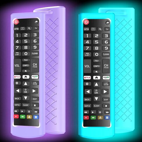 2Pack Case for LG TV Remotes, Remote Cover for LG Smart TV Remote Control AKB75095307 AKB75375604 AKB74915305 Original, Replacement Silicone Skin Sleeve Glow in The Dark Red Blue in Saudi Arabia