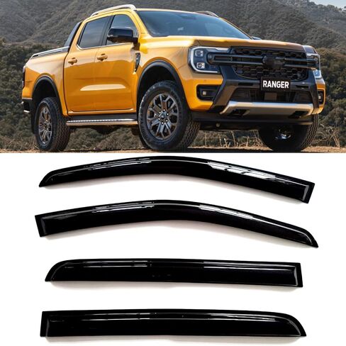 4PCS Tape-On Window Visors Deflectors Sun Rain Guards for 2019-2023 Ford Ranger SuperCrew in Saudi Arabia