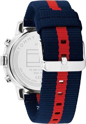 ساعة كاجوال للرجال من Tommy Hilfiger - ساعة يد نايلون متعددة الوظائف - مقاومة للماء حتى 5 ATM/50 مترًا - ساعة عصرية متميزة لجميع المناسبات - 46 ملم in Saudi Arabia