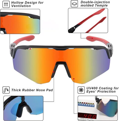 Sunglasses for Men Women, UV400 Sports Sunglasses for Baseball, Cycling, Climbing, Fashion Young People Sunglasses in Saudi Arabia