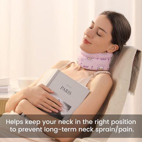 Velpeau Fashion Neck Brace for Sleeping -Soft Cervical Collar for Snooze, Anti Snoring, Sleep Apnea, Foam Wraps Keep Vertebrae Stable Relief Pain and Support for Women & Men (Pink, M: 11.5-14 inch) in Saudi Arabia
