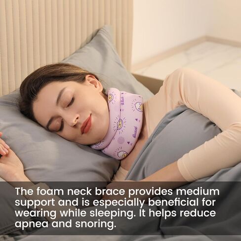 Velpeau Fashion Neck Brace for Sleeping -Soft Cervical Collar for Snooze, Anti Snoring, Sleep Apnea, Foam Wraps Keep Vertebrae Stable Relief Pain and Support for Women & Men (Pink, M: 11.5-14 inch) in Saudi Arabia