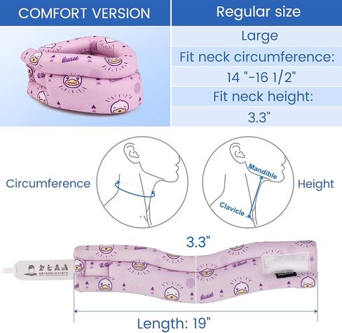 Velpeau Fashion Neck Brace for Sleeping -Soft Cervical Collar for Snooze, Anti Snoring, Sleep Apnea, Foam Wraps Keep Vertebrae Stable Relief Pain and Support for Women & Men (Pink, M: 11.5-14 inch) in Saudi Arabia