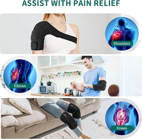 جهاز تدليك الركبة اللاسلكي Snailax مع الاهتزاز، وسادة تسخين الجرافين 3 في 1 للركبة والكتف والكوع وتخفيف التوتر من الأنسجة العميقة، ولف دعامة الركبة لالتهاب المفاصل in Kuwait