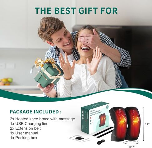جهاز تدليك الركبة اللاسلكي Snailax مع الاهتزاز، وسادة تسخين الجرافين 3 في 1 للركبة والكتف والكوع وتخفيف التوتر من الأنسجة العميقة، ولف دعامة الركبة لالتهاب المفاصل in Kuwait