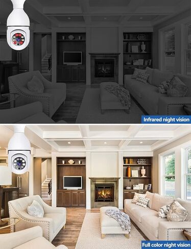 Light Bulb Security Camera Home Wireless WiFi Camera Surveillance Camera Baby Monitor Nanny Cam Pet Camera Video Recording with Audio Remote Control with Phone APP in Kuwait
