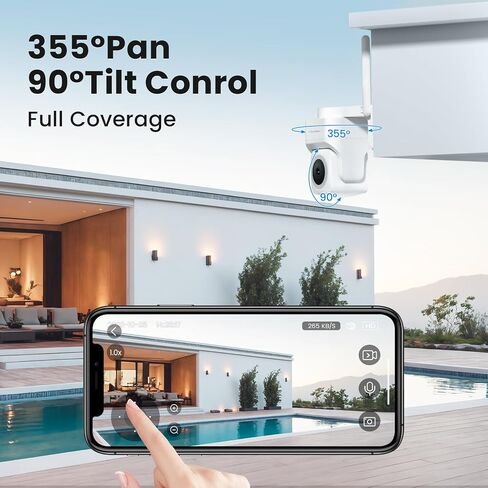 Veezoom 4MP/2K Security Camera Wireless outdoor, 2.4G/5GHz,360° view Pan/Tilt,WIFI Camera with Human Motion Detection, Motion Tracking,Two-Way Talk,Spotlight Color Night Vision in Saudi Arabia