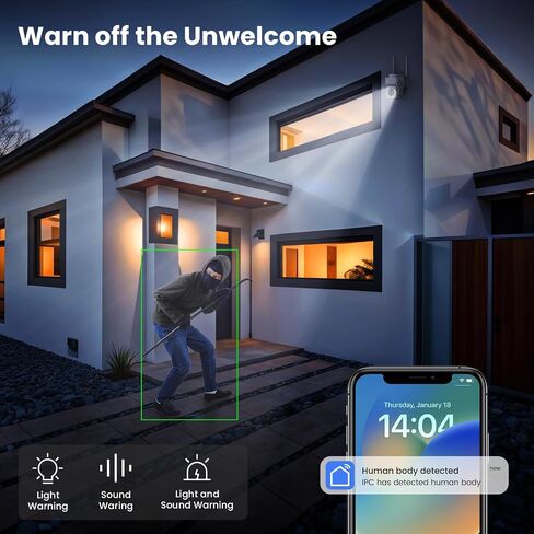 Veezoom 4MP/2K Security Camera Wireless outdoor, 2.4G/5GHz,360° view Pan/Tilt,WIFI Camera with Human Motion Detection, Motion Tracking,Two-Way Talk,Spotlight Color Night Vision in Saudi Arabia