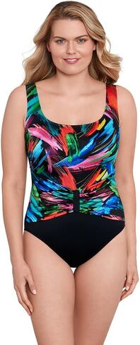 Longitude Women's Swimwear Center Sash Tank Soft Cup One Piece Swimsuit in Kuwait