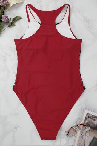 KAKALOT Women's Sexy Hgih Cut Zipper Up V Neck One Piece Monokini Swimwear in Saudi Arabia