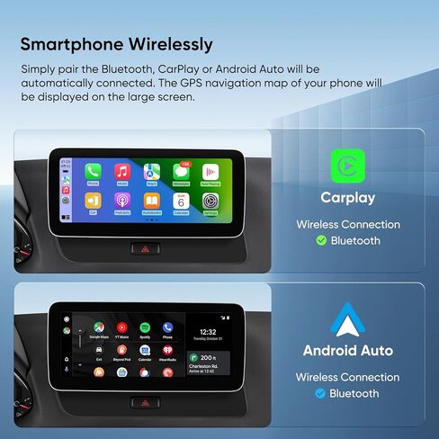 ستيريو سيارة 10.25 بوصة لسيارة Audi Q5 2009-2017 مع نظام Audi Concert/Symphony، ترقية راديو المصنع Android Auto Wireless CarPlay Bluetooth IPS شاشة تعمل باللمس in Kuwait