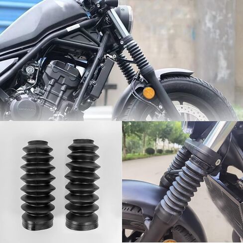 Motorcycle Rubber Aluminum Front Upper Lower Fork Dust Cover Gaiters Gators Boots Shock Absorber Compatible with Ho-nda Rebel CMX 500 CMX 300 Rebel 250 CMX300 Accessories(1 Set) in Saudi Arabia