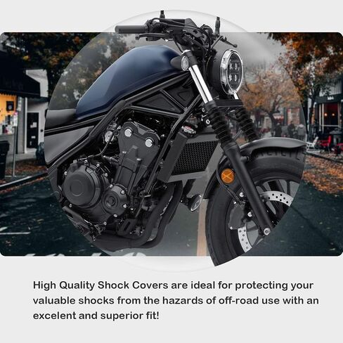 Motorcycle Rubber Aluminum Front Upper Lower Fork Dust Cover Gaiters Gators Boots Shock Absorber Compatible with Ho-nda Rebel CMX 500 CMX 300 Rebel 250 CMX300 Accessories(1 Set) in Saudi Arabia