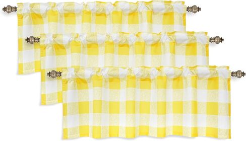 ستائر DriftAway شبه شفافة منقوشة بنقش الجاموس للنافذة، 2 عبوة من جيب قضيب مربعات باللونين الأسود والأبيض للمطبخ، وغرفة المعيشة، وغرفة النوم، والمزرعة، مقاس 52 بوصة × 16 بوصة in Kuwait