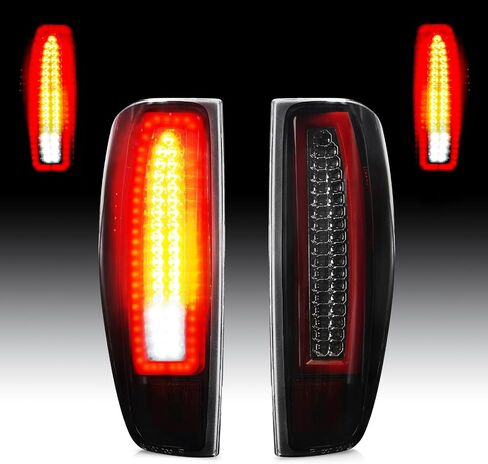 ضوء خلفي [مجموعة LED] مناسب لسيارة Chevy Colorado 2004-2012، لسيارة GMC Canyon 2004-2012 Pickup، مصباح فرامل خلفي أنبوبي LED مجموعة الضوء الخلفي غطاء كروم عدسة مدخنة in Kuwait