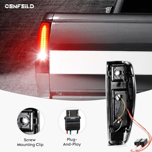 ضوء خلفي [مجموعة LED] مناسب لسيارة Chevy Colorado 2004-2012، لسيارة GMC Canyon 2004-2012 Pickup، مصباح فرامل خلفي أنبوبي LED مجموعة الضوء الخلفي غطاء كروم عدسة مدخنة in Kuwait