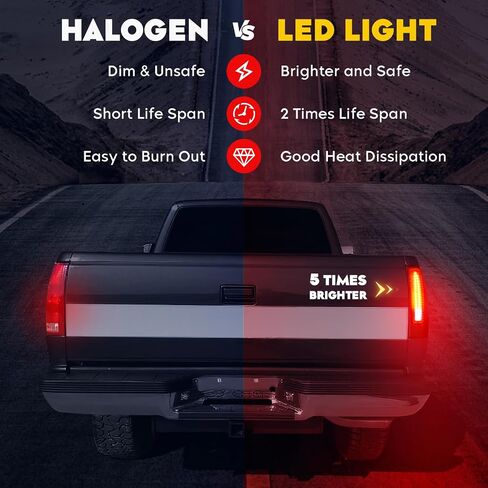 ضوء خلفي [مجموعة LED] مناسب لسيارة Chevy Colorado 2004-2012، لسيارة GMC Canyon 2004-2012 Pickup، مصباح فرامل خلفي أنبوبي LED مجموعة الضوء الخلفي غطاء كروم عدسة مدخنة in Kuwait