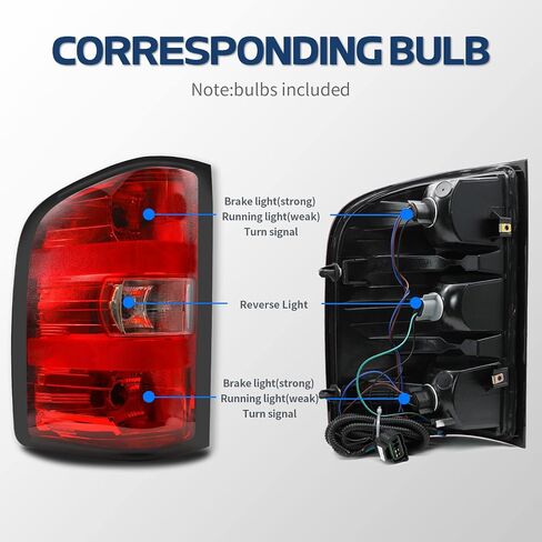 LED Tail Light Assembly Compatible with 2016 2017 2018 GMC Sierra 1500/GMC Sierra 1500 Denali Rear Lamp Brake Taillights Replacement 84233587 84365930 GM2800295 (Left Driver Side) in Saudi Arabia