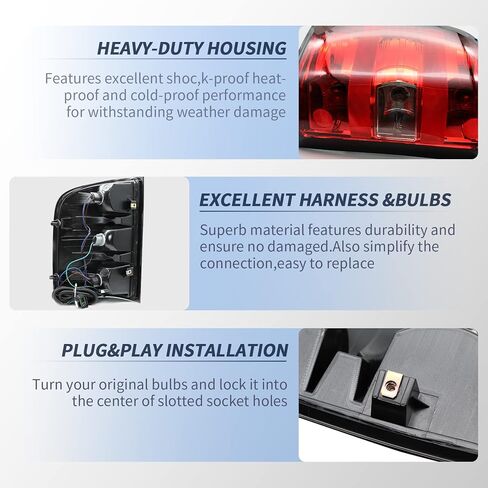 LED Tail Light Assembly Compatible with 2016 2017 2018 GMC Sierra 1500/GMC Sierra 1500 Denali Rear Lamp Brake Taillights Replacement 84233587 84365930 GM2800295 (Left Driver Side) in Saudi Arabia