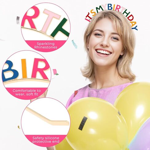 Giantree Birthday Headbands for Women Girl, It's My Birthday Crowns Bling Rhinestone Hair Band Happy Birthday Accessories in Saudi Arabia
