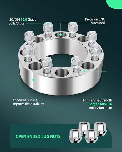 SCITOO 2X 8x6.5 to 8x6.5 Wheel Spacers 2" 8 Lug fit for Ram 2500 Wheel Spacers for 3500 Dually Wheel Spacers with 9/16 Threads in Saudi Arabia