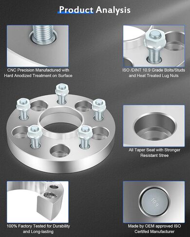 ECCPP 4PCS 5x4.75 Wheel Spacers Hub Centric 1" 5 Lug 12x1.5 70.5mm hub bore Compatible with for Chevrolet Blazer 1998-1999 2001-2005 for Chevrolet Camaro 1983-2002 for Corvette 1984-2019 in Saudi Arabia
