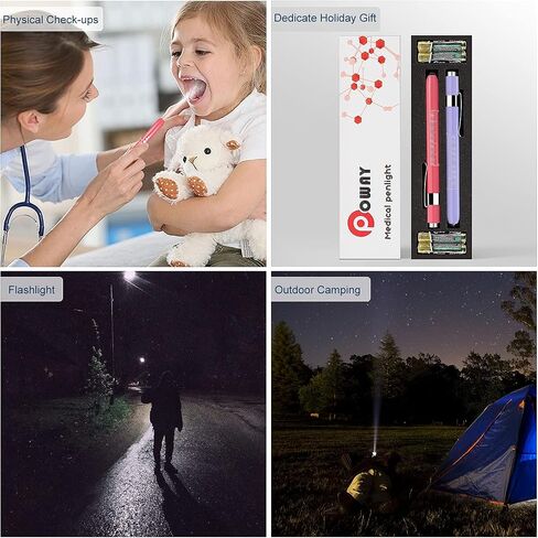 Nurse Penlight with Pupil Gauge, 2 Pack LED Medical Pen Lights for Nursing Doctors, EMTs Pink and Purple with Batteries in Saudi Arabia