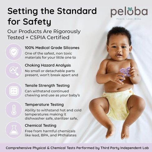 Baby Teething Toys - Made in The USA - Medical Grade Silicone Baby Teether for Newborns, Infants & Toddlers - CSPIA Certified - Multiple Textures - Freezer & Dishwasher Safe in Saudi Arabia