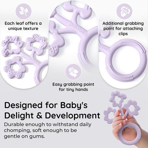 Baby Teething Toys - Made in The USA - Medical Grade Silicone Baby Teether for Newborns, Infants & Toddlers - CSPIA Certified - Multiple Textures - Freezer & Dishwasher Safe in Saudi Arabia