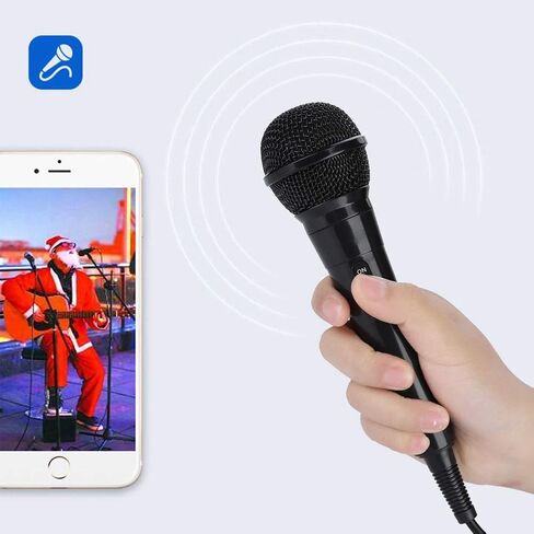 ميكروفون محمول باليد، ميكروفون سلكي احترافي محمول قوي وخفيف الوزن يقلل من الضوضاء الخلفية عملي للكاريوكي للرجال (أسود) in Kuwait