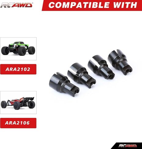 أكواب تفاضلية معدنية من الفولاذ الكروم RCAWD 40CR لـ 1/18 ARRMA ARA2102 جرانيت تايفون جروم in Saudi Arabia