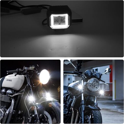 2 قطعة أضواء LED للدراجات النارية مع مفتاح 12 فولت 24 فولت أبيض مربع الضباب ضوء عيون الملاك أضواء LED حلقة هالة القيادة ضوء الأضواء الأمامية أضواء إضافية للدراجات النارية على الطرق الوعرة شاحنة 4x4 ATV UTV in Saudi Arabia