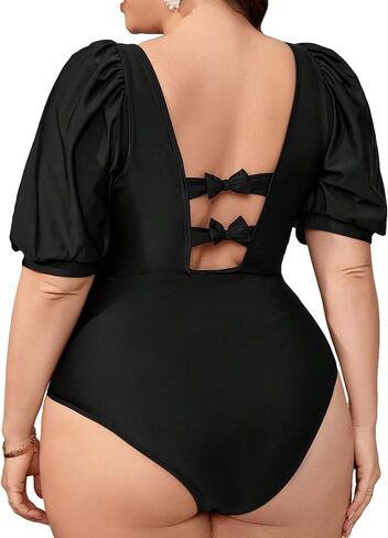 Floerns Women Plus Size One Piece Swimsuits Tummy Control Bathing Suits with Back Bow Decoration in Saudi Arabia