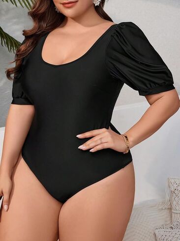 Floerns Women Plus Size One Piece Swimsuits Tummy Control Bathing Suits with Back Bow Decoration in Saudi Arabia