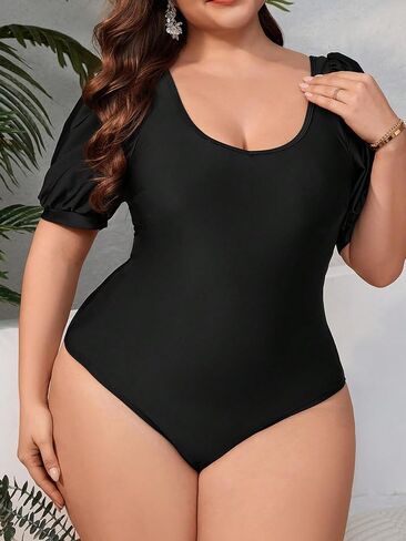 Floerns Women Plus Size One Piece Swimsuits Tummy Control Bathing Suits with Back Bow Decoration in Saudi Arabia