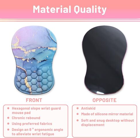Ergonomic Mouse Pad with Wrist Rest, Mouse Pad Wrist Support with Coaster for Carpal Tunnel Pain Relief, Integrated Memory Foam Slope Massage Bulge with Non-Slip PU Base for Computer Desk (Colorful 2) in Saudi Arabia