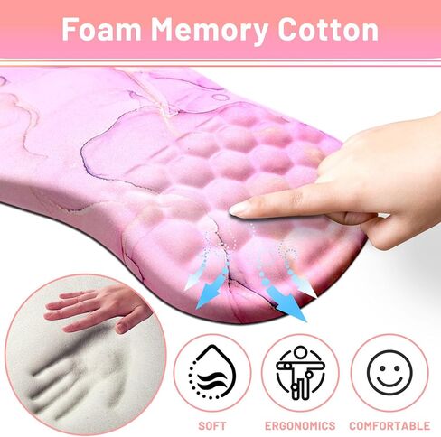 وسادة ماوس مريحة مع مسند للمعصم، وسادة ماوس لدعم المعصم مع قاعدة لتخفيف آلام النفق الرسغي، انتفاخ تدليك منحدر من الإسفنج الذكي مع قاعدة بولي يوريثان غير قابلة للانزلاق لمكتب الكمبيوتر (ملون 1) in Kuwait