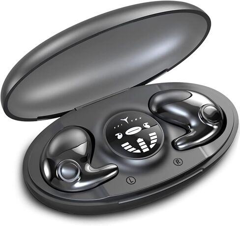 Invisible Sleep Wireless Earphone, Sleeping Earbuds for Side Sleepers Built-in Mic, Earbuds for Sleeping with Type-C Fast Charging Case (Black) in Saudi Arabia