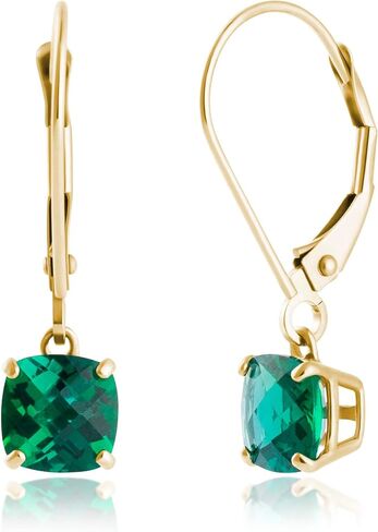 10k Yellow Gold 6mm Round Birthstone Dangle Earrings for Women with Leverbacks by MAX + STONE in Saudi Arabia