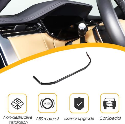 غطاء إطاري لعداد لوحة القيادة للسيارة متوافق مع ملحقات Land Rover Range Rover Sport/Vogue 2023 2024، غطاء إطار لوحة العدادات الجانبية للوحة القيادة (أسود البيانو) in Saudi Arabia