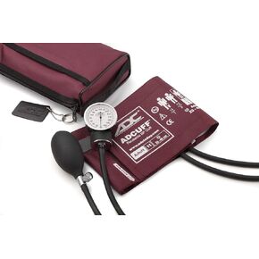 ADC - Prosphyg 768BD Prosphyg 768 Pocket Aneroid Sphygmomanometer with Adcuff Nylon Blood Pressure Cuff, Adult, and Carrying Case, Burgundy