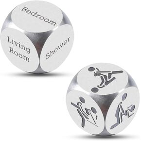 2 PCs Dice Gift for Anniversary,Bachelorette Gifts,Bachelor Gifts,Couple Birthday Gifts for Boyfriend Girlfriend,11 Years Anniversary Steel Gift,Wedding Engagement Gifts for Couples,Bridal Shower Gift